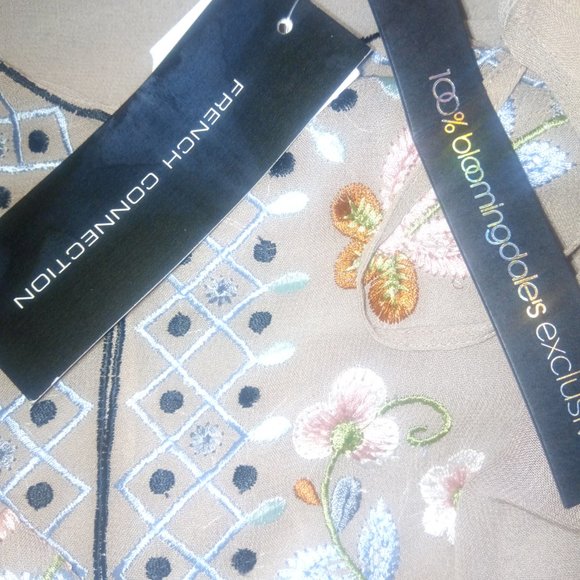 French Connection Embroidered Blush Cami Top Sz 0 - Picture 4 of 10